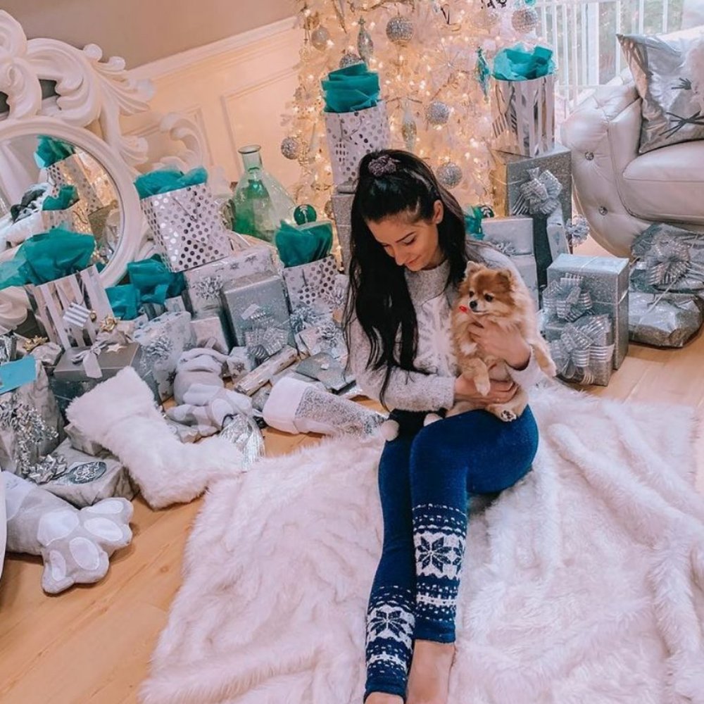 Garage Snowflake Fuzzy Pajama Set - Navy Blue + Grey with Pom Pom